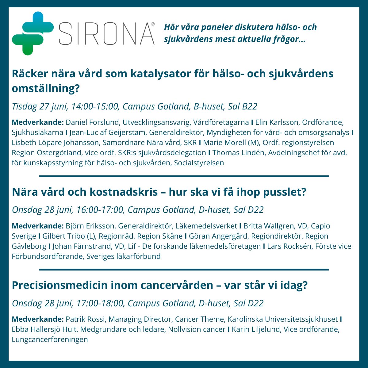 Sirona på Almedalsveckan 2023